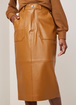 Vanilia Midirok van imitatieleer met steekzakken