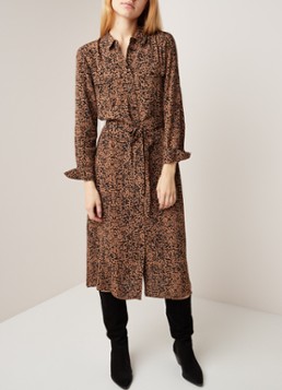 Warehouse Blousejurk met stippendessin en strikceintuur