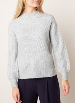 Warehouse Ribgebreide pullover met lage col