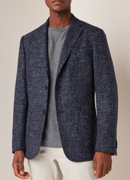 Z Zegna Slim fit blazer in wolblend met gemêleerd dessin