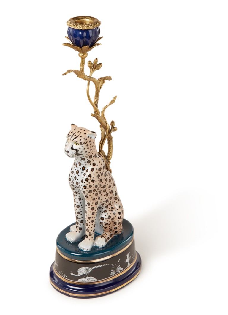 &Klevering - Bougeoir léopard 41 cm - Multicouleur