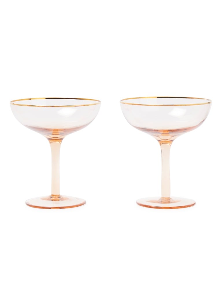 &Klevering - Champagneglas set van 2 - Roze