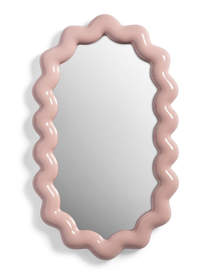 &Klevering - Zigzag wandspiegel 31,5 x 52,5 cm - Roze