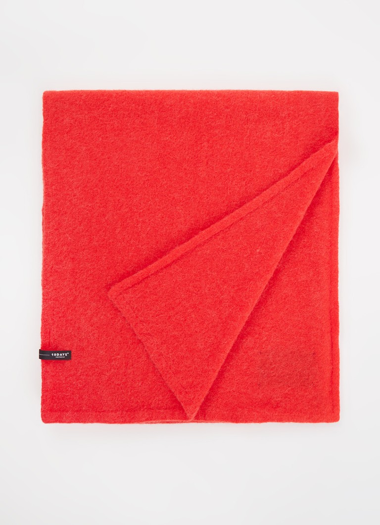 10DAYS - Écharpe finement tricotée en laine mélangée 210 x 50 cm - Rouge