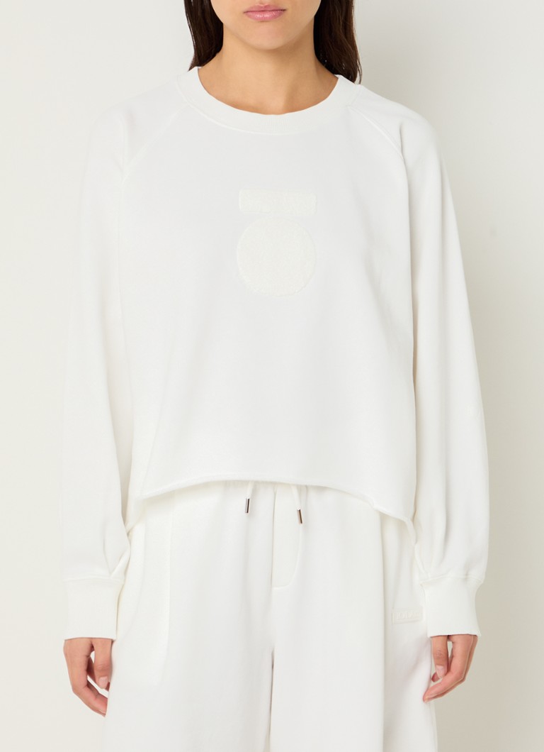 10DAYS - LA sweater met logoborduring - Gebroken wit