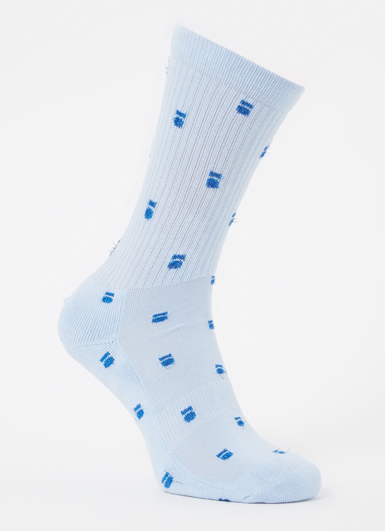 10DAYS - Sokken met logoprint en lurex - Lichtblauw