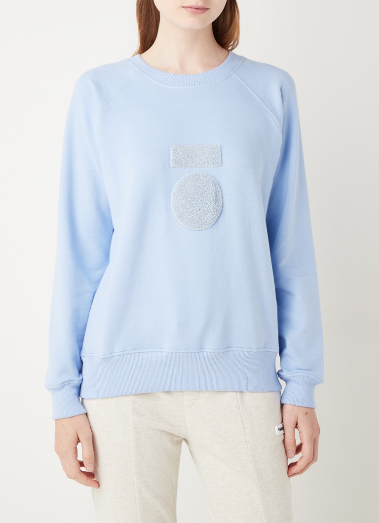 10DAYS - Sweater met logoborduring - Blauw