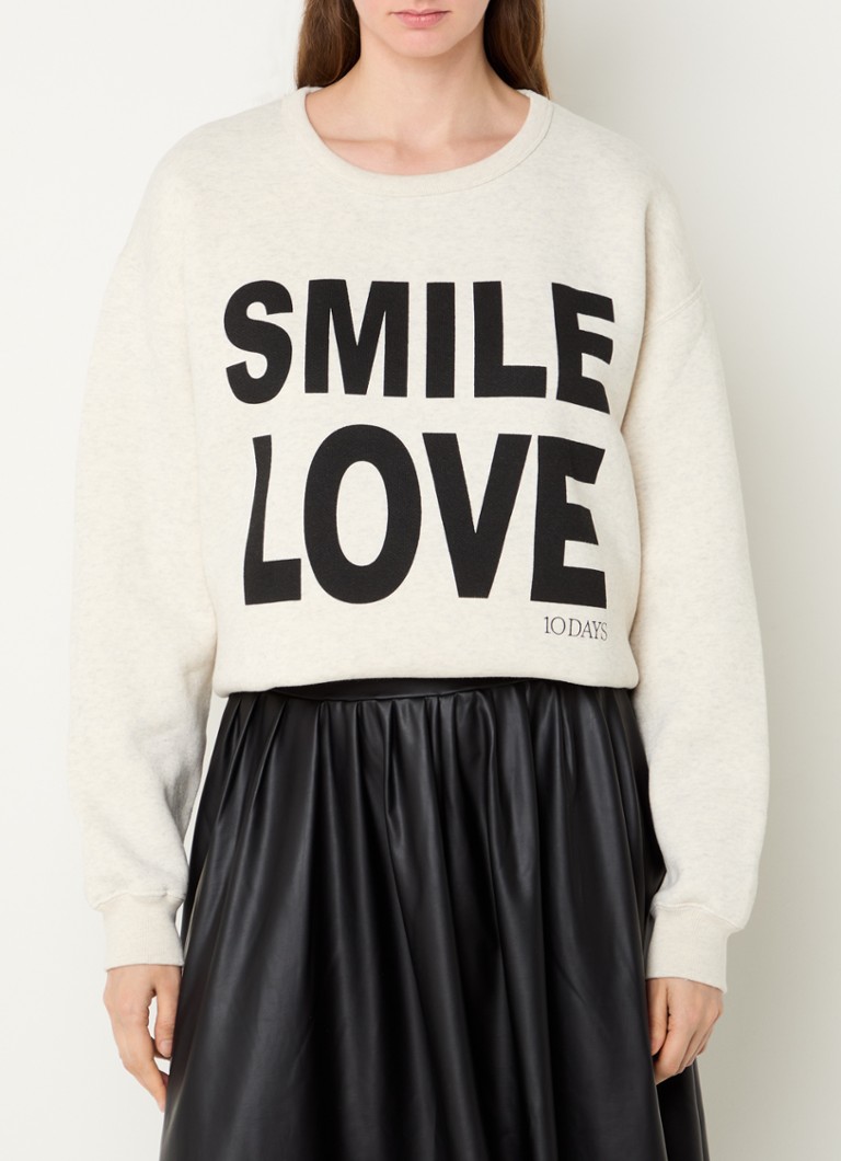 10DAYS - Sweater met print - Creme