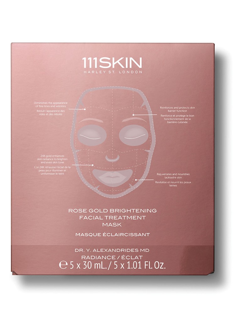 111SKIN - Rose Gold Brightening Facial Treatment Mask - gezichtsmasker 5 stuks - null