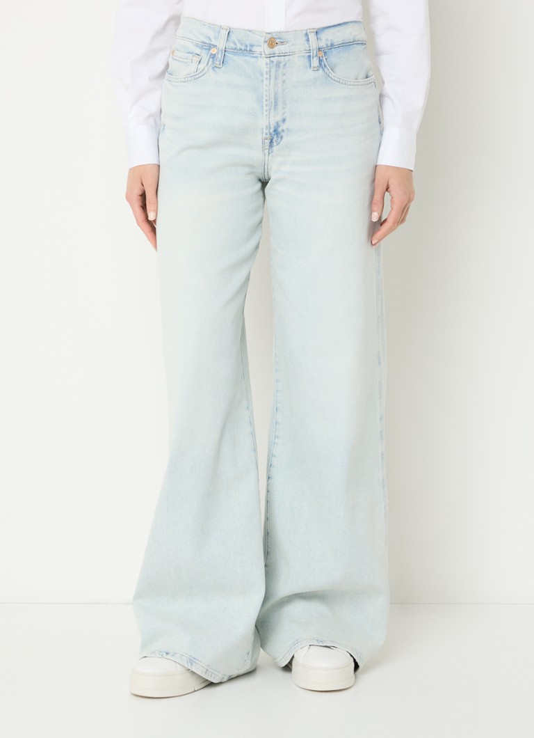 7 For All Mankind - Lotta high waist wide leg jeans met lichte wassing - Indigo