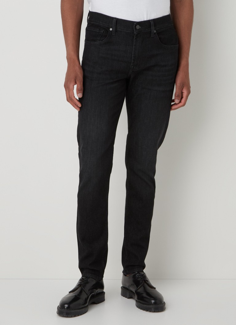 7 For All Mankind - Slimmy slim fit jeans met stretch - Zwart