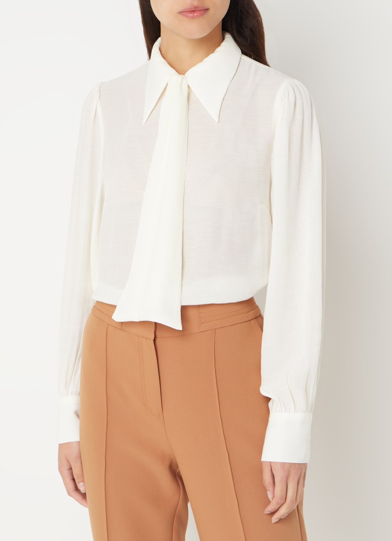 Aaiko - Veronna blouse met afneembare strikkraag - Gebroken wit
