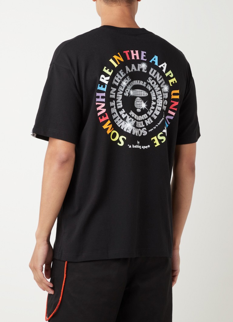 Aape - T-shirt avec logo et imprimé au dos - Noir