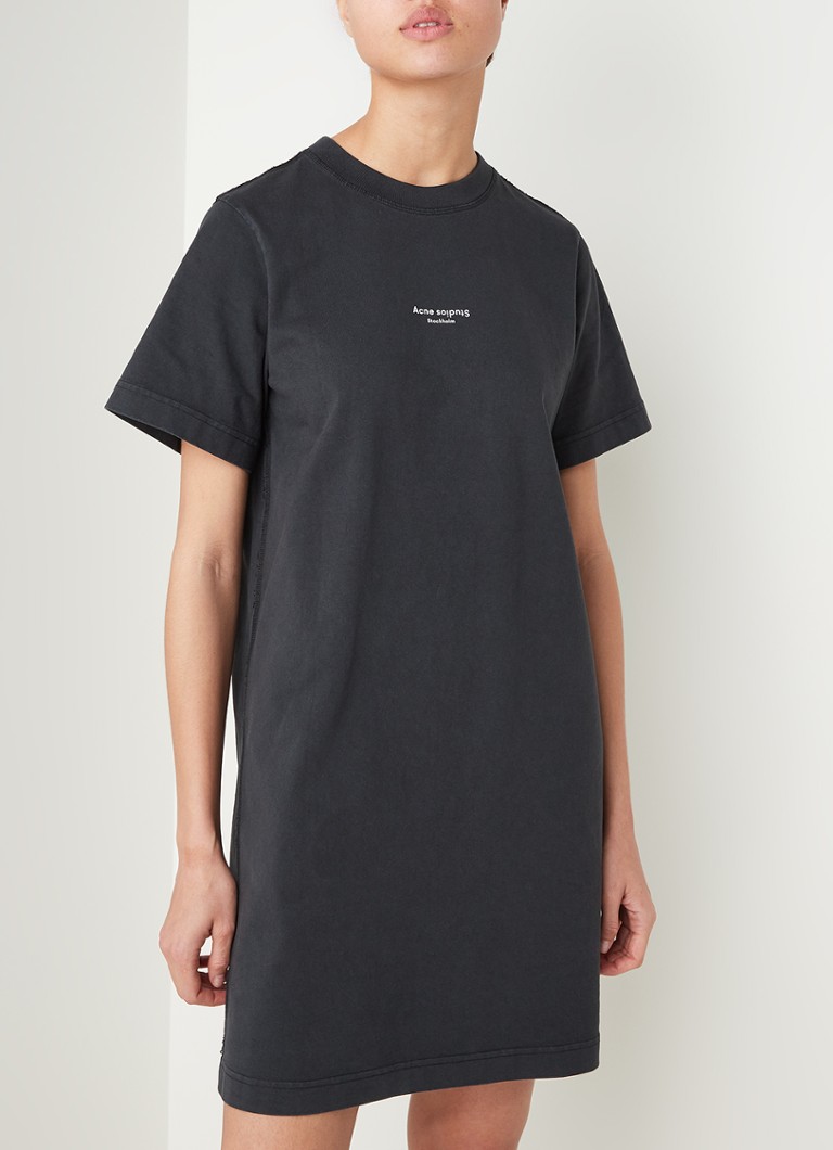 Acne Studios - T-shirt-jurk met logoprint - Zwart
