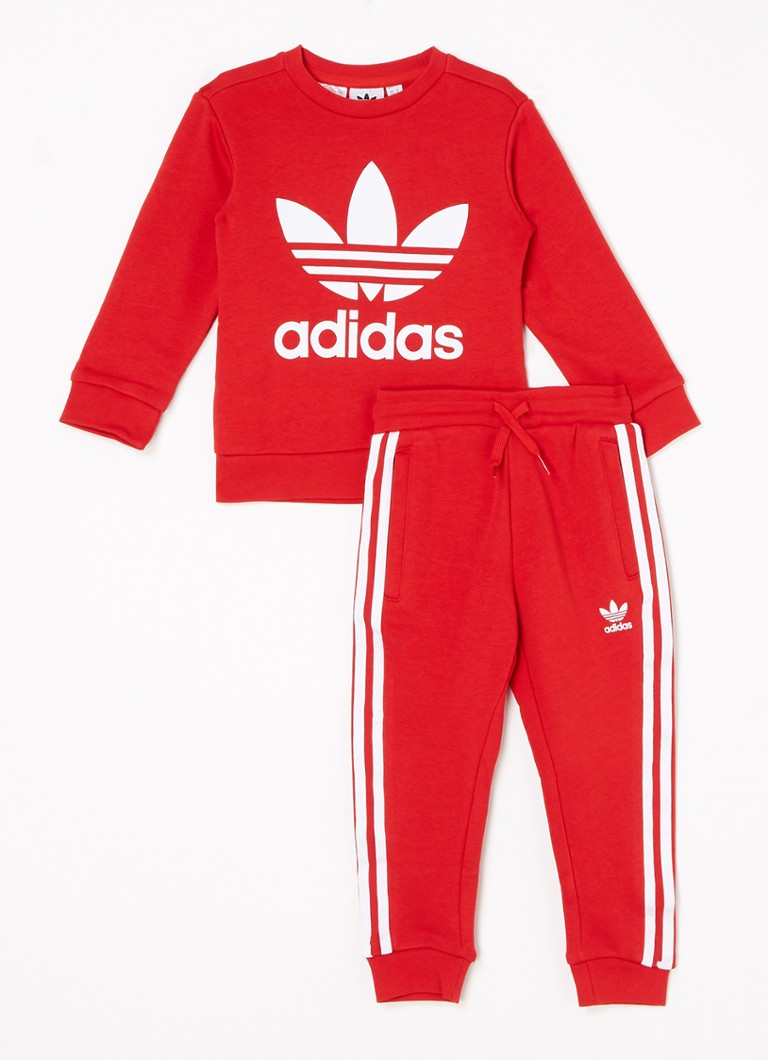 adidas - Babyset met sweater en joggingbroek 2-delig - Donkerrood