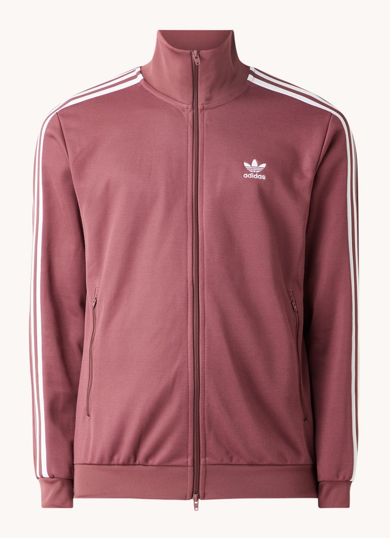 heroïne vermomming cilinder adidas Beckenbauer trackvest met ritszakken en streepdetail • Bordeauxrood  • deBijenkorf.be