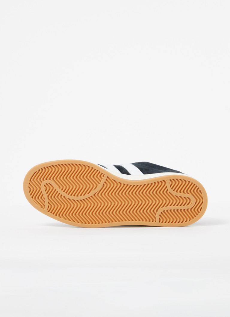 Adidas Campus sneaker van suède met leren details • Zwart