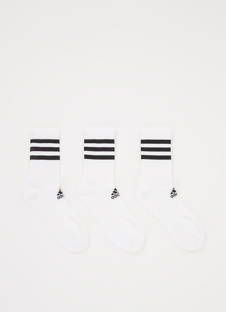 adidas - Chaussettes avec logo en lot de 3 - Blanc