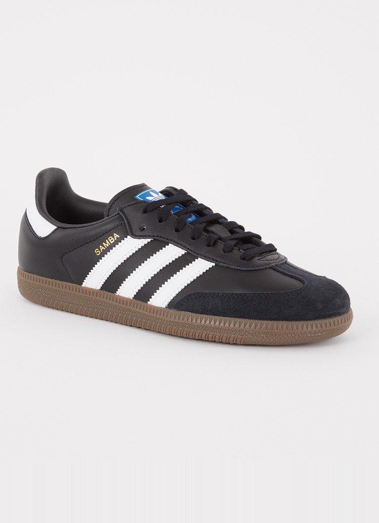Adidas - Samba OG sneaker van leer met suède details - Zwart