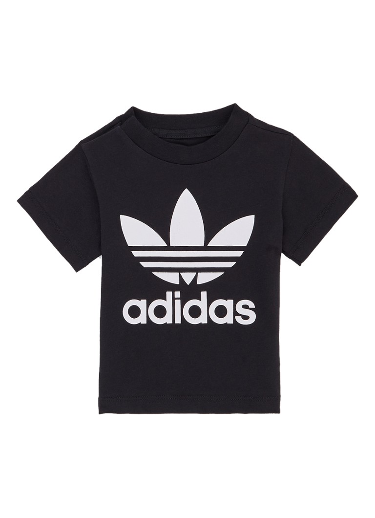 adidas - T-shirt met logoprint - Zwart