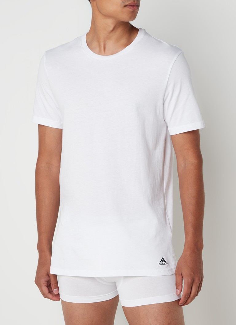 adidas - T-shirt stretch en lot de 3 - Blanc
