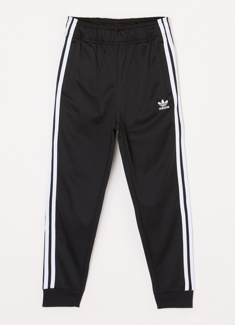 Adidas Tapered fit trackpants met logoborduring • Zwart