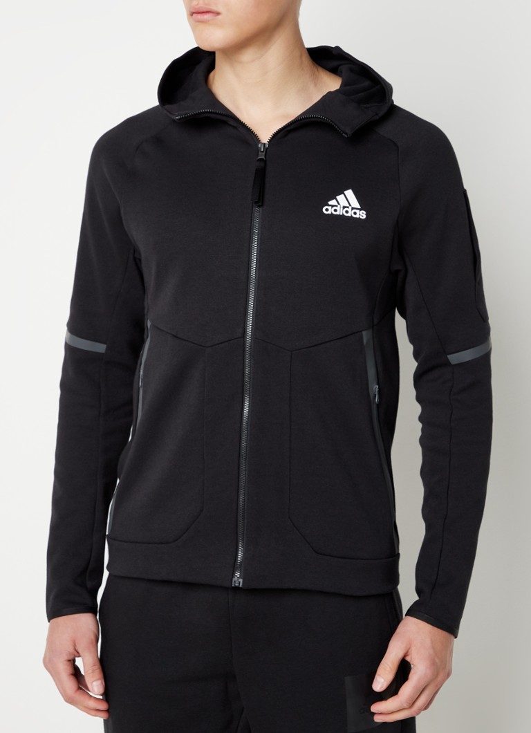 adidas - Veste sweat D4GMDY avec poches zippées et imprimé logo - Noir