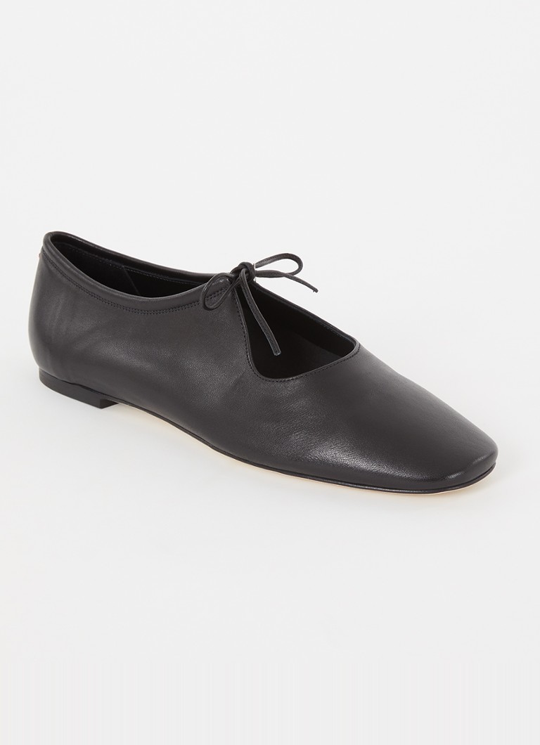 Aeyde - Della ballerina van leer - Zwart