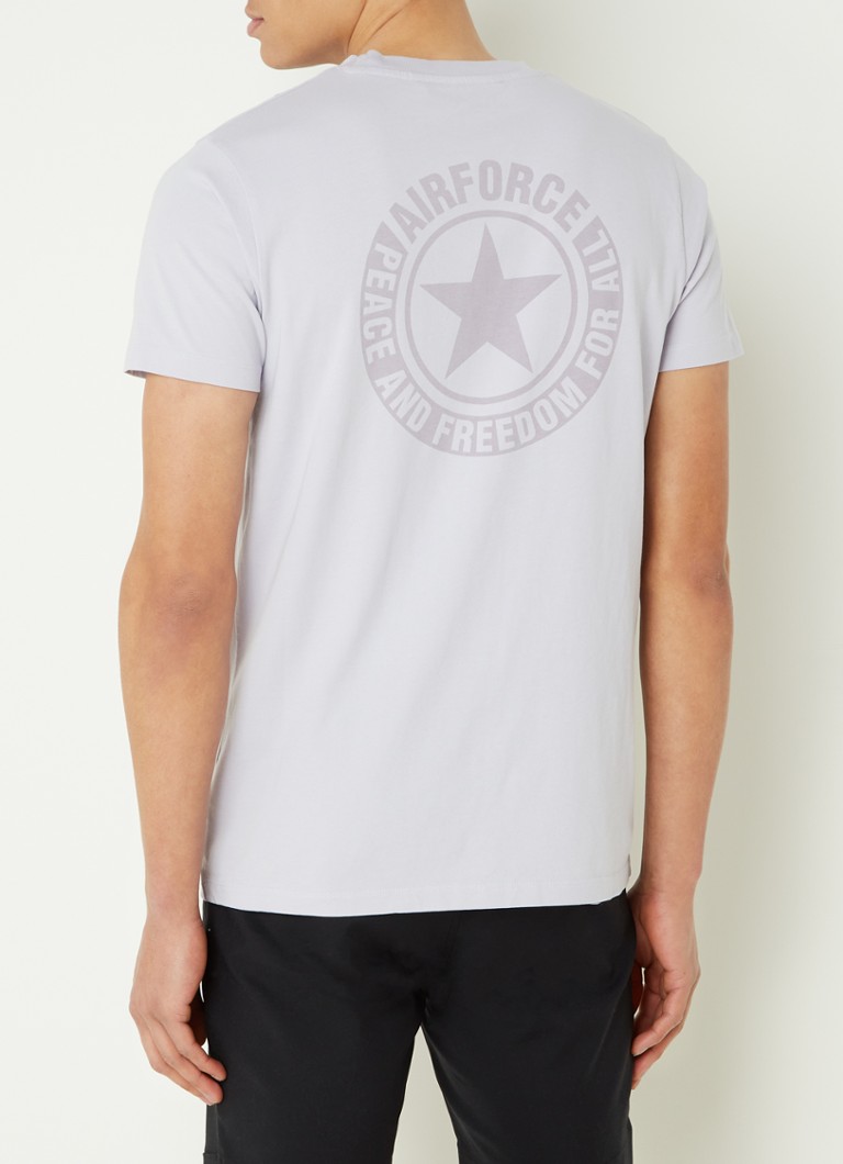 Airforce - T-shirt met logo- en backprint  - Lichtpaars