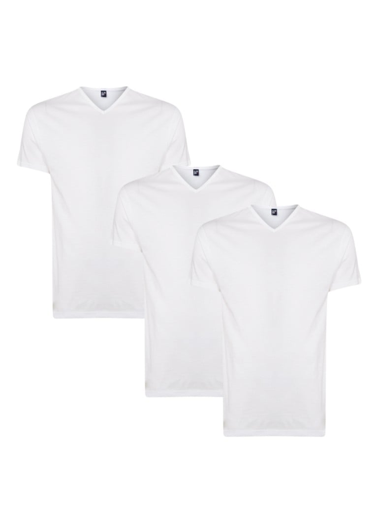 Alan Red - Vermont regular fit T-shirt met V-hals in 3-pack - Wit