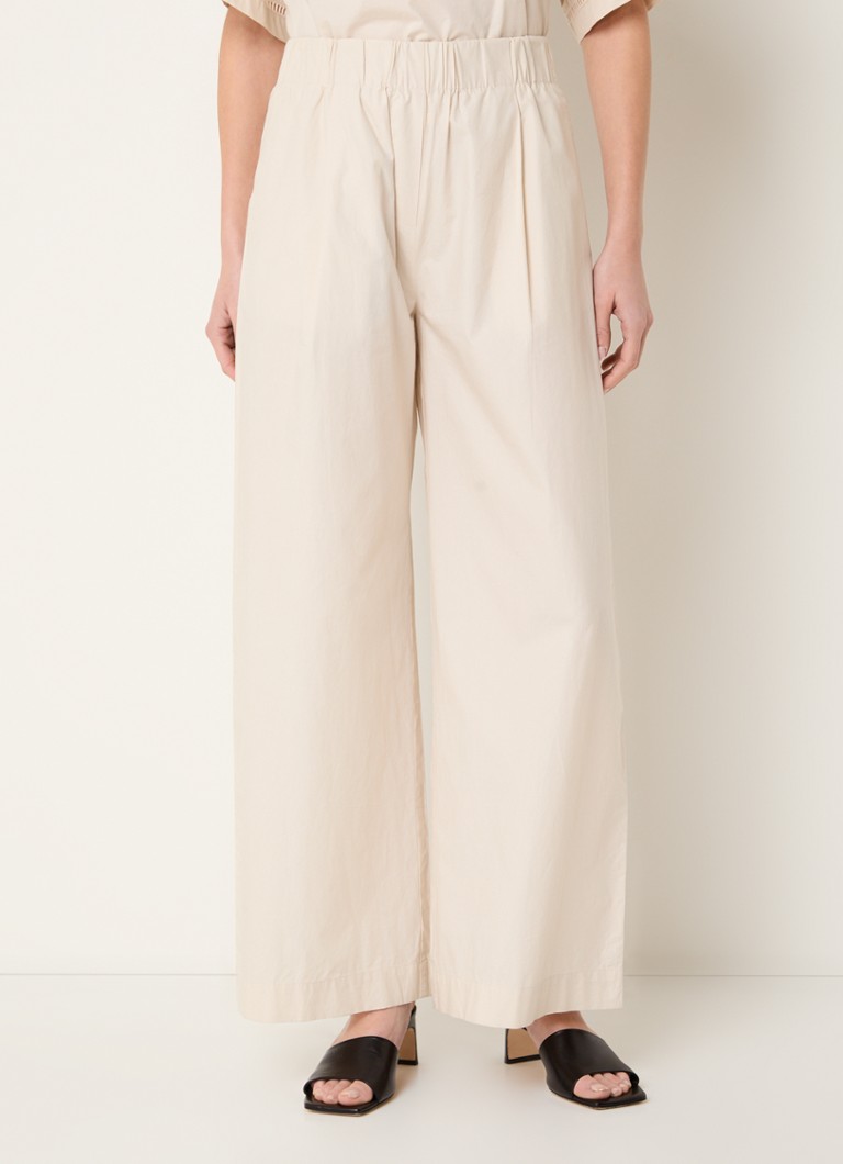 alchemist - Moon Flower high waist wide fit pantalon met steekzakken  - Creme
