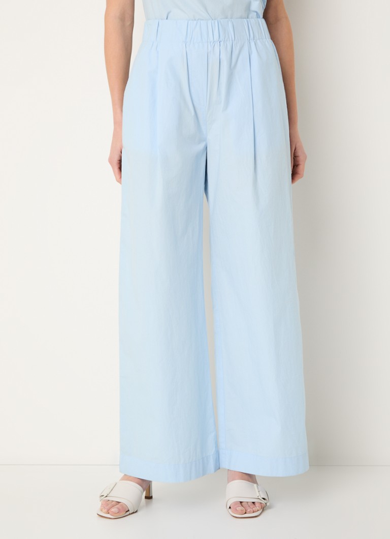 alchemist - Moon Flower high waist wide fit pantalon met steekzakken  - Lichtblauw