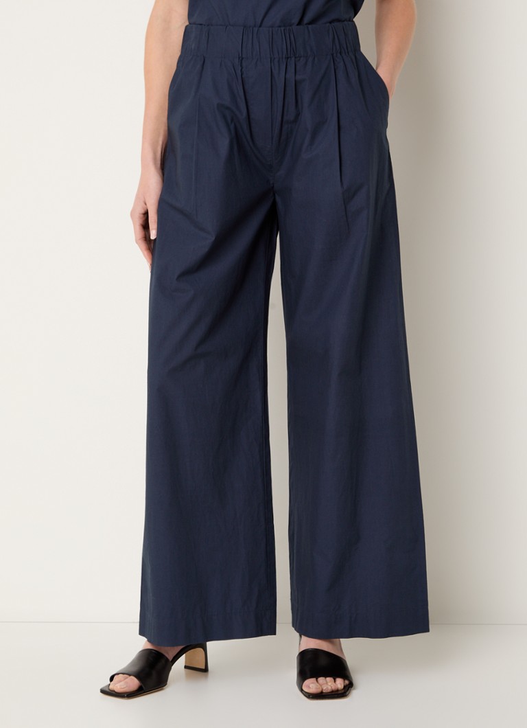 alchemist - Moon Flower high waist wide fit pantalon met steekzakken  - Donkerblauw