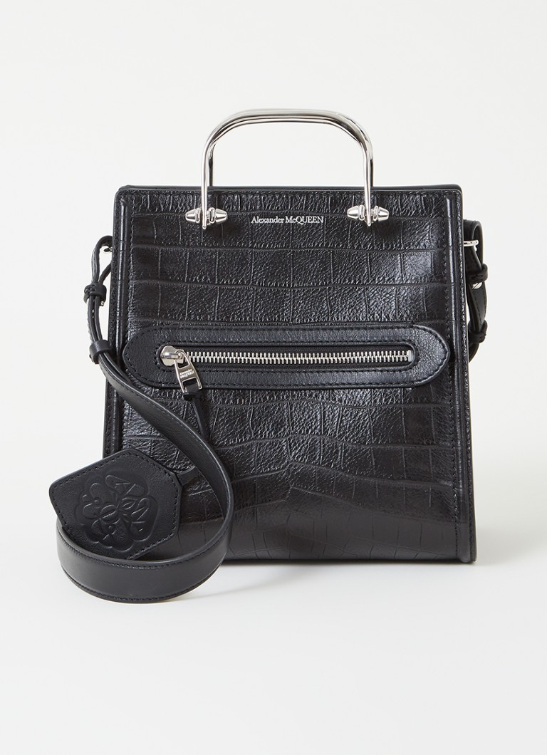Alexander McQueen - Sac à main The Short Story en cuir de veau - Noir