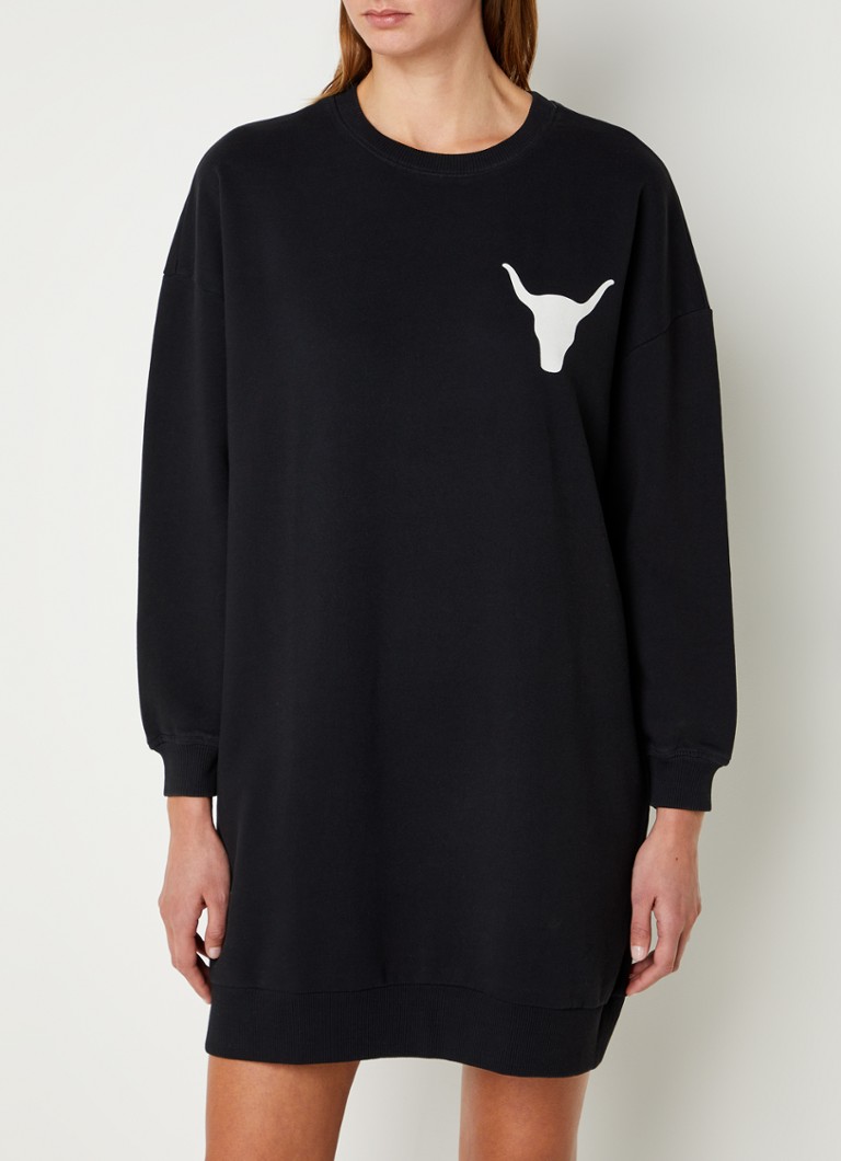 Alix The Label Bull oversized truijurk met logo en backprint • Zwart