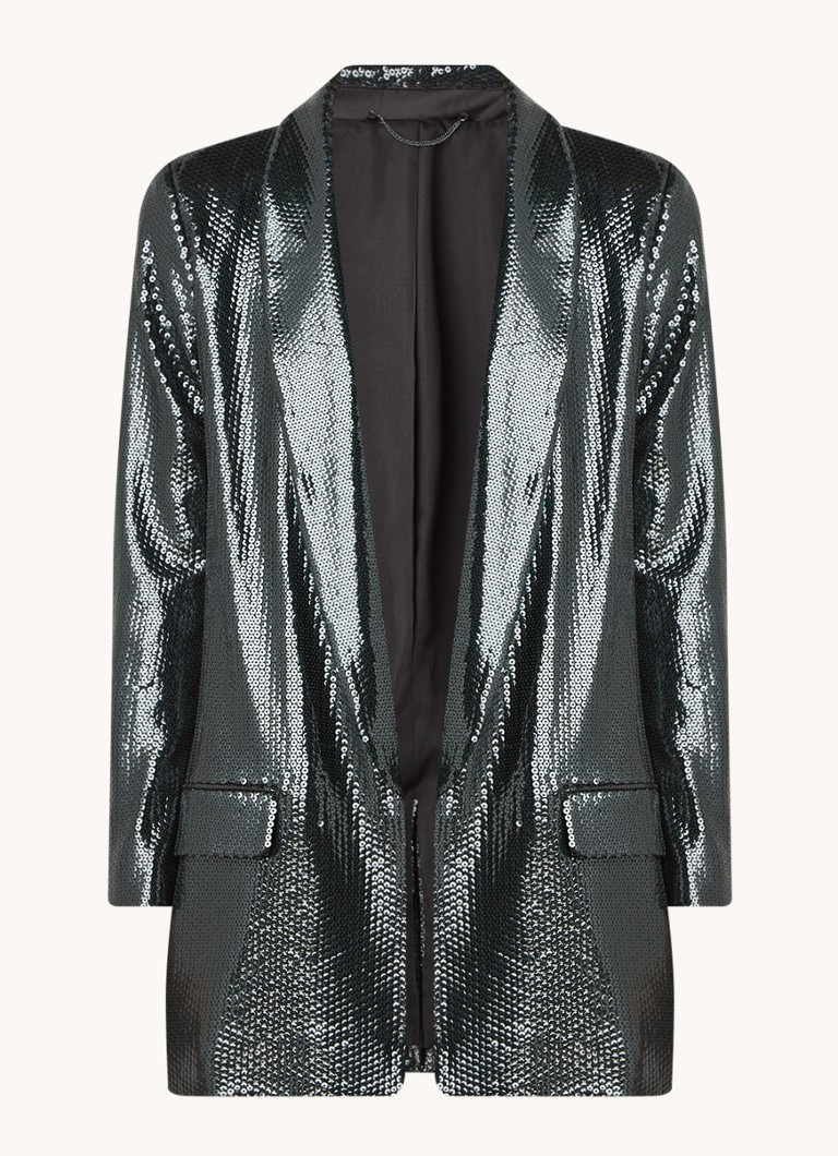 Allsaints Leanna Blazer Met Pailletten Donkergroen De Bijenkorf