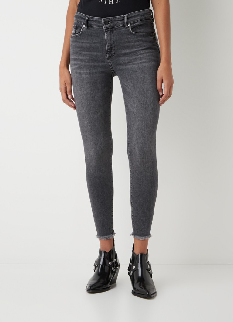 ALLSAINTS - Miller push-up mid waist skinny cropped jeans met stretch - Donkergrijs