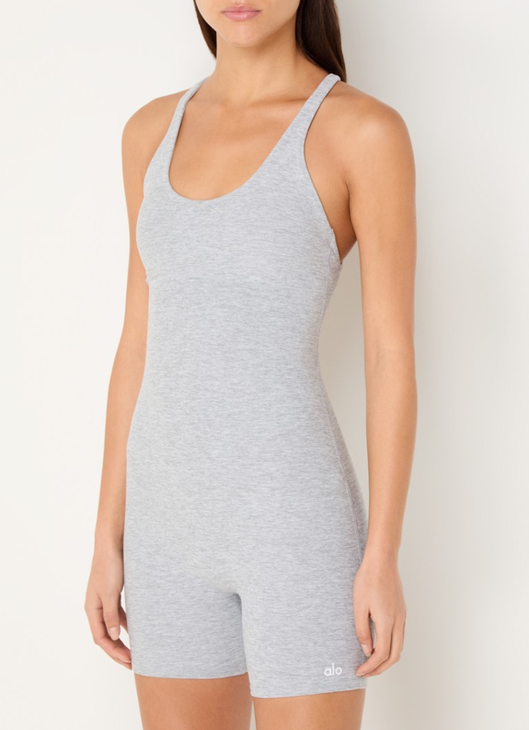 Alo Yoga - Center Stage playsuit met gemêleerd dessin - Grijs