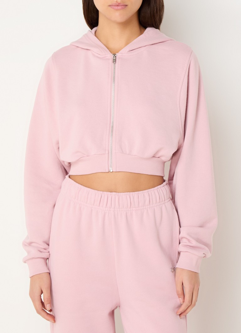 Alo Yoga - Sweet cropped sweatvest met capuchon - Roze