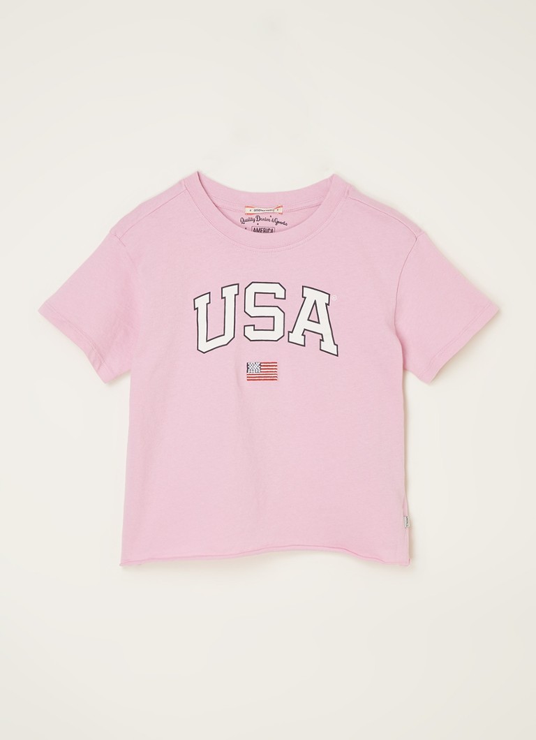 America Today Elly Usa Jr T Shirt Met Frontprint Roze Debijenkorf Be