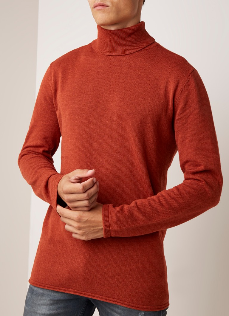America Today - Kolb fijngebreide coltrui van katoen  - Donkeroranje