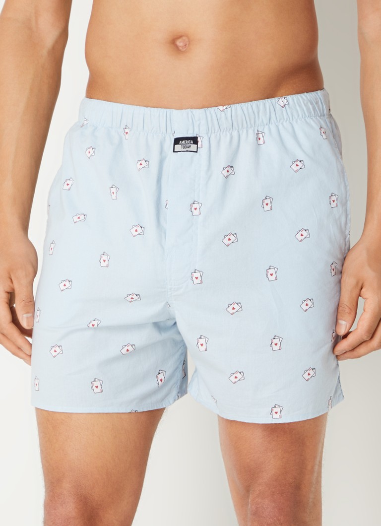America Today Thomas P boxershort met print • Lichtblauw