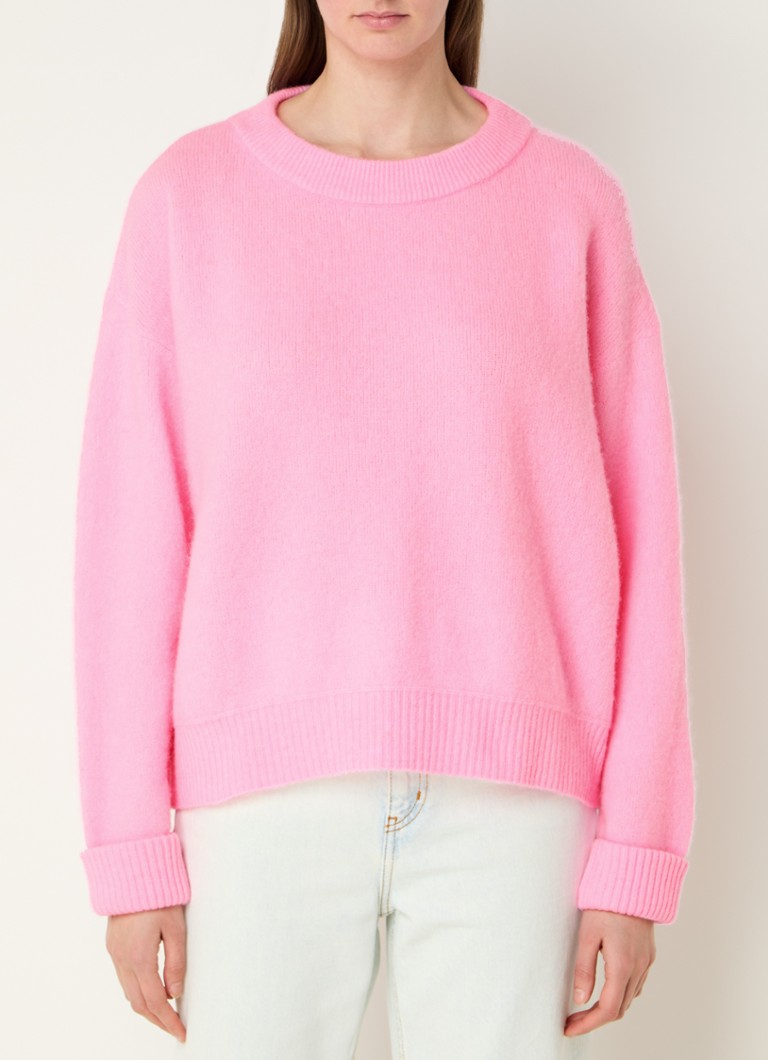 American Vintage Vitow grofgebreide trui in alpaca wolblend • Roze