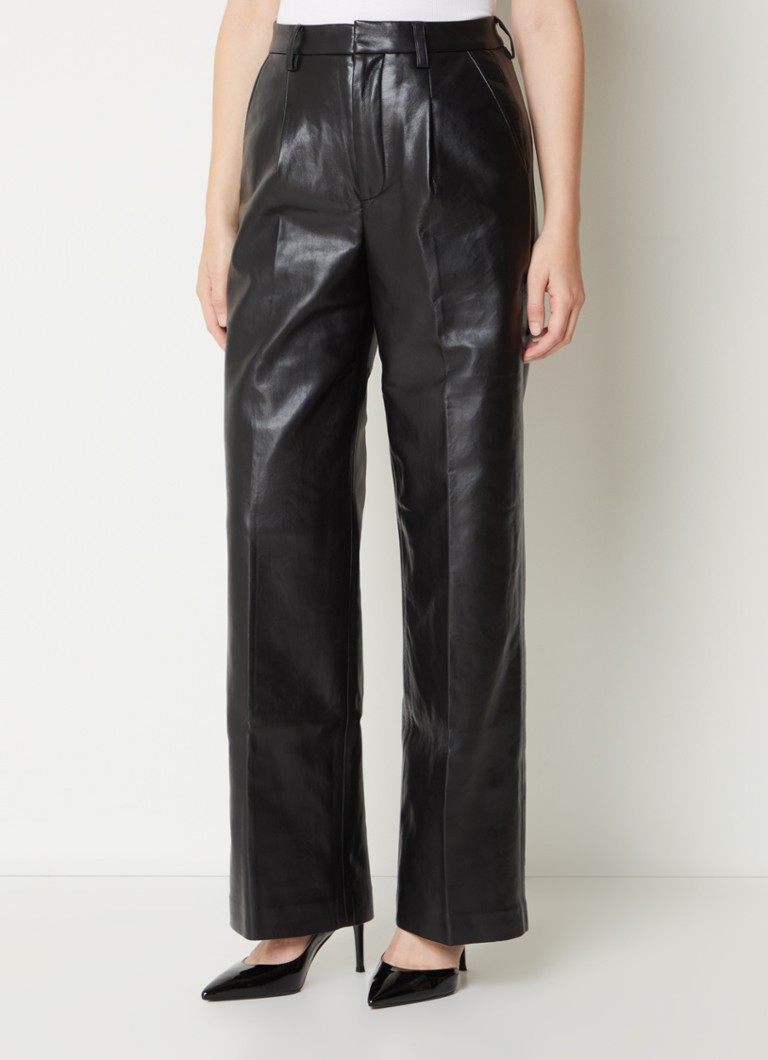 imitatieleer broek high waist