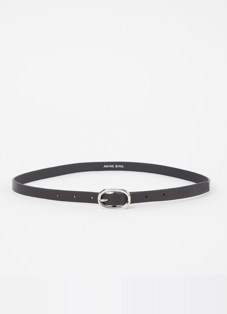 Anine Bing - Mini Signature riem van leer - Zwart