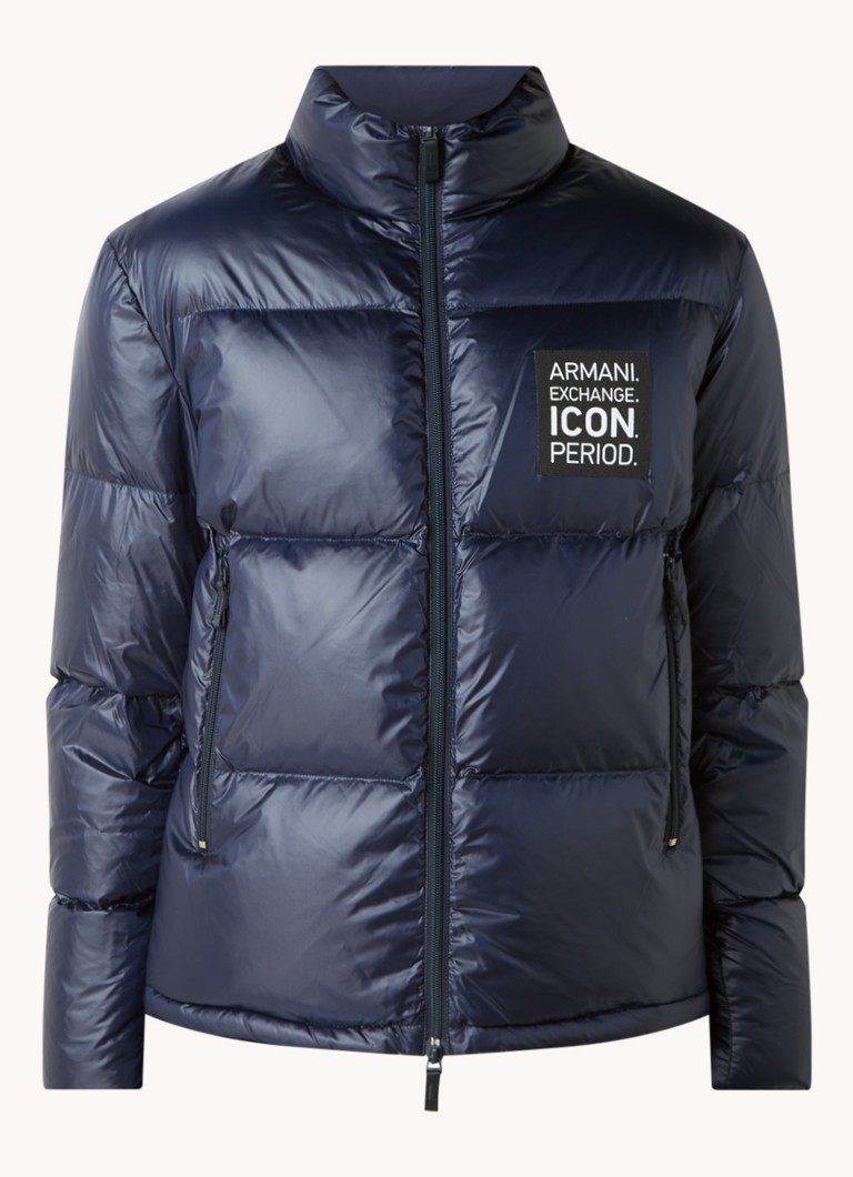verliezen Trekker Overeenkomend Armani Exchange Puffer jas met donsvulling en ritszakken • Donkerblauw •  deBijenkorf.be