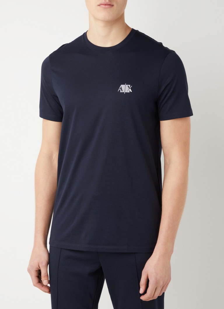 Armani Exchange  - T-shirt met logo - Donkerblauw