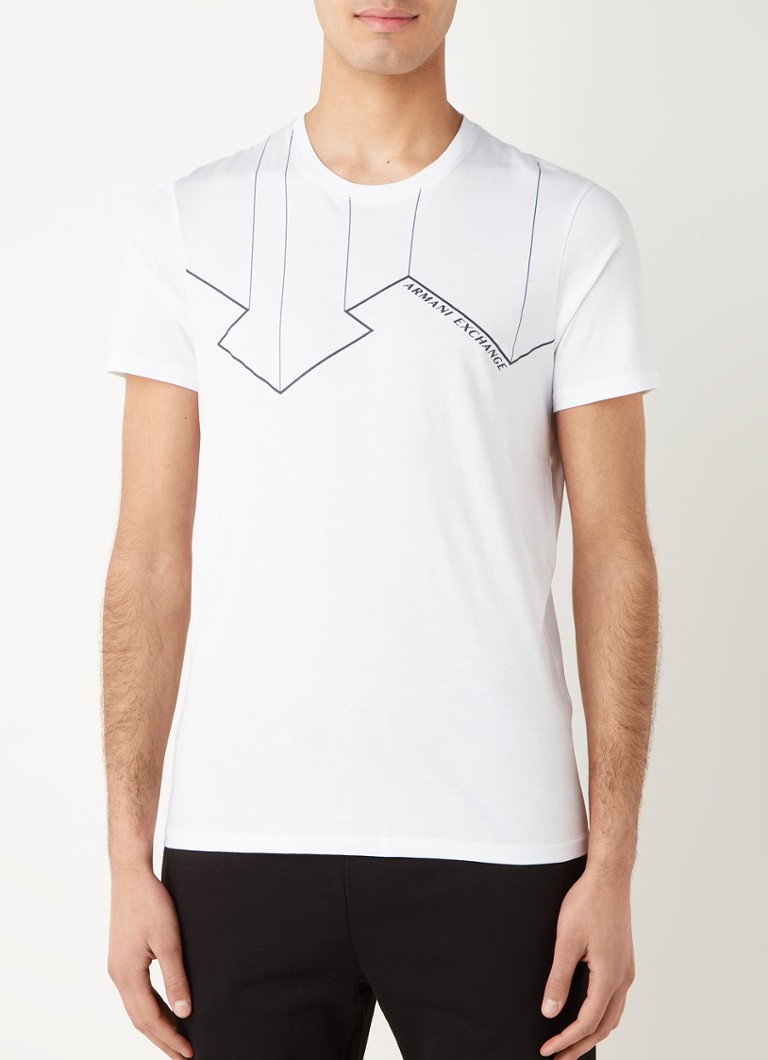Armani Exchange  - T-shirt met logoprint - Wit