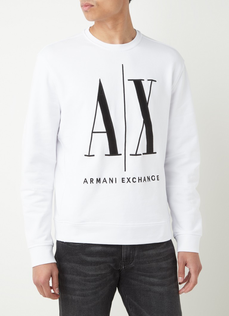 Armani - Sweater met logoborduring - Wit