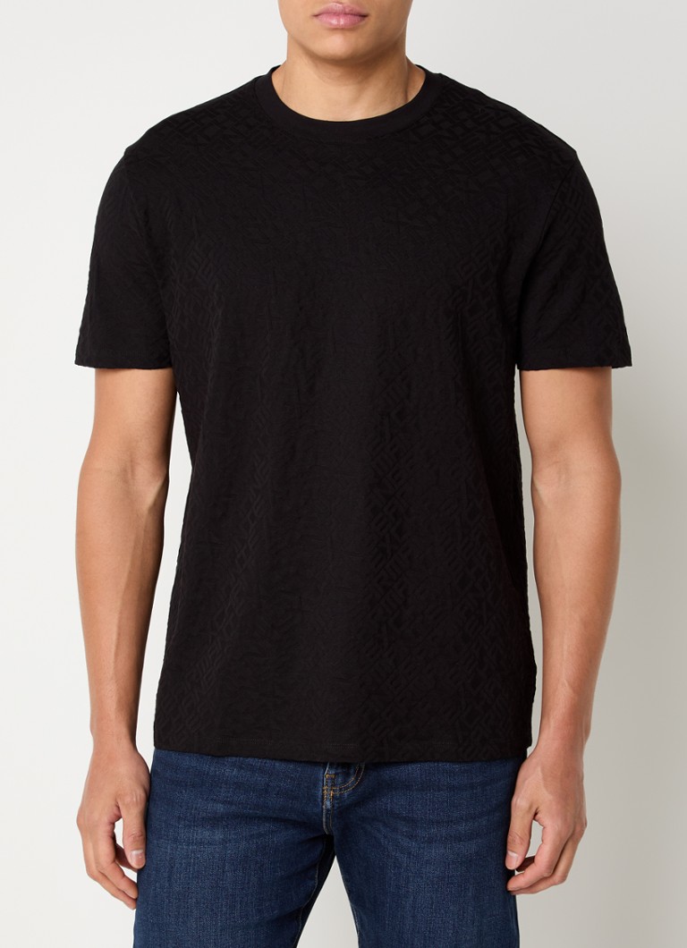 Armani - T-shirt met logoprint - Zwart